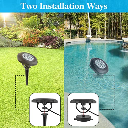 image for T-SUN Solar Pond Lights, IP68 Waterproof RGB LED Submersible Lights, 5