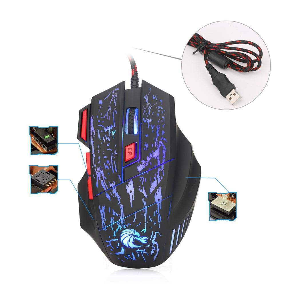 Demi Clavier Clavier De Jeu Mécanique à Une Main 35 Touches LED RGB Rétro-éclairé Mini Clavier De Jeu Réactif Rapide avec Souris De Jeu pour Joueur Xbox One / PS4 / PC/Mac