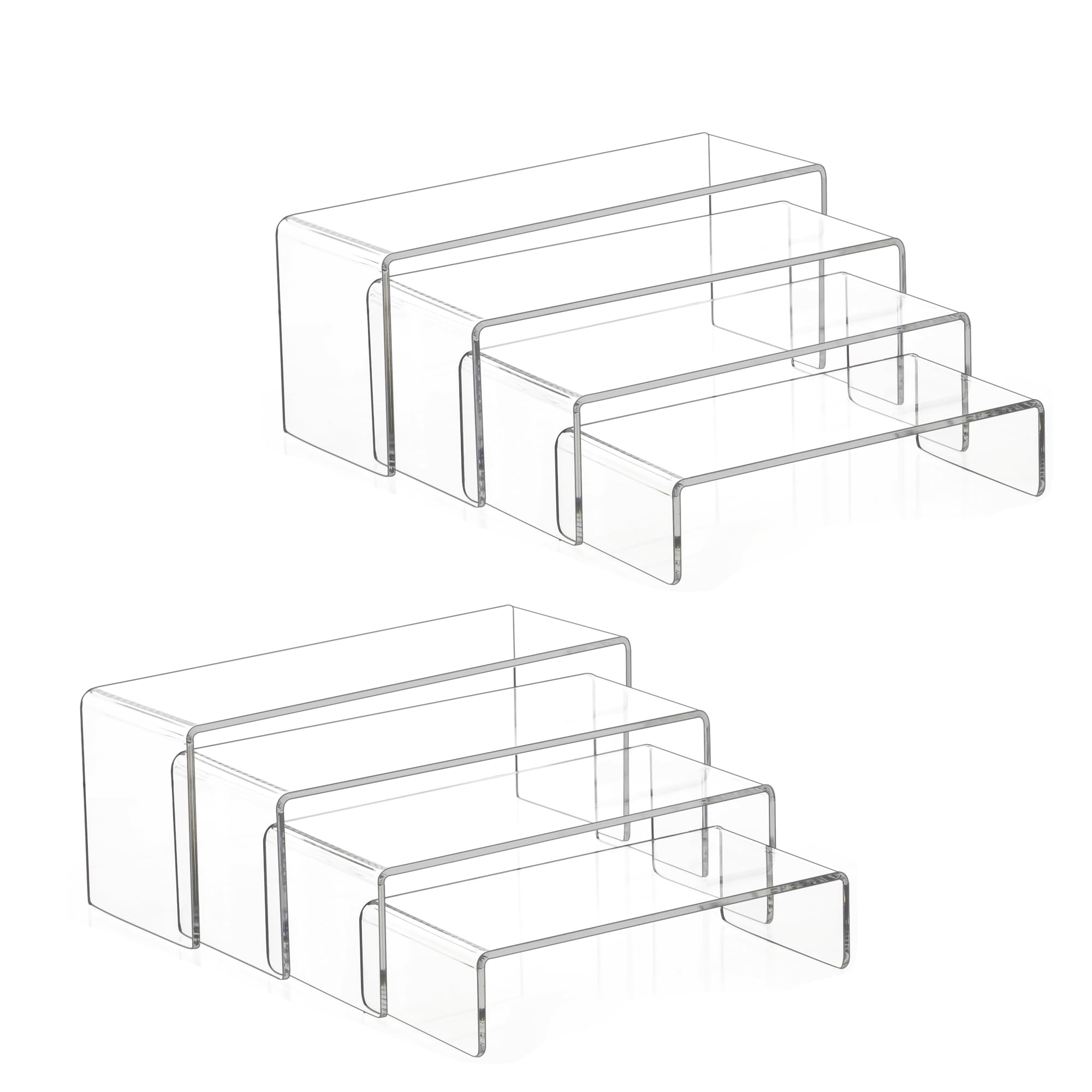 Amazon.com: Jusalpha 8 PC Large Clear Acrylic Display Risers Shelf ...
