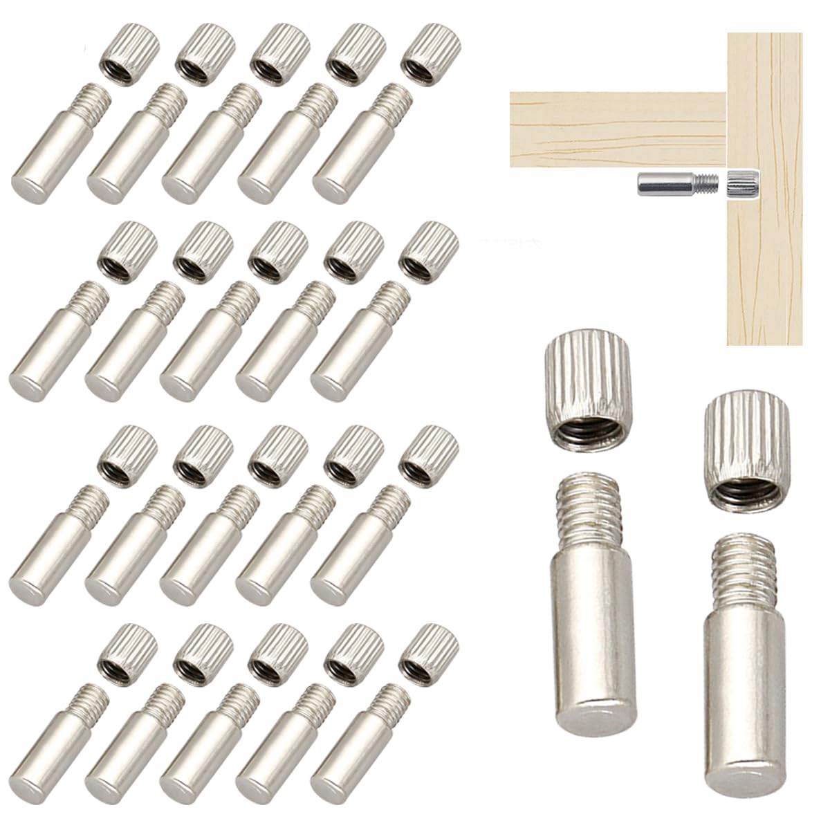 20Pcs 6mm 0.23inch Shelf Support Pegs Cabinet Shelf Pins Kit Locking Bookshelf Holders Replacement Peg for Cabinet Shelf Kitchen Furniture Book Shelves (6mm)