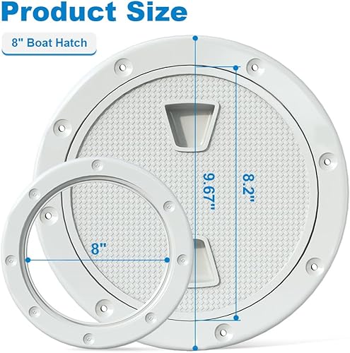 Miniatura 9 de Escotilla de barco de 4, 6 y 8 pulgadas, placas de cubierta para barcos, escotilla de inspección redonda antideslizante, cubierta desmontable,