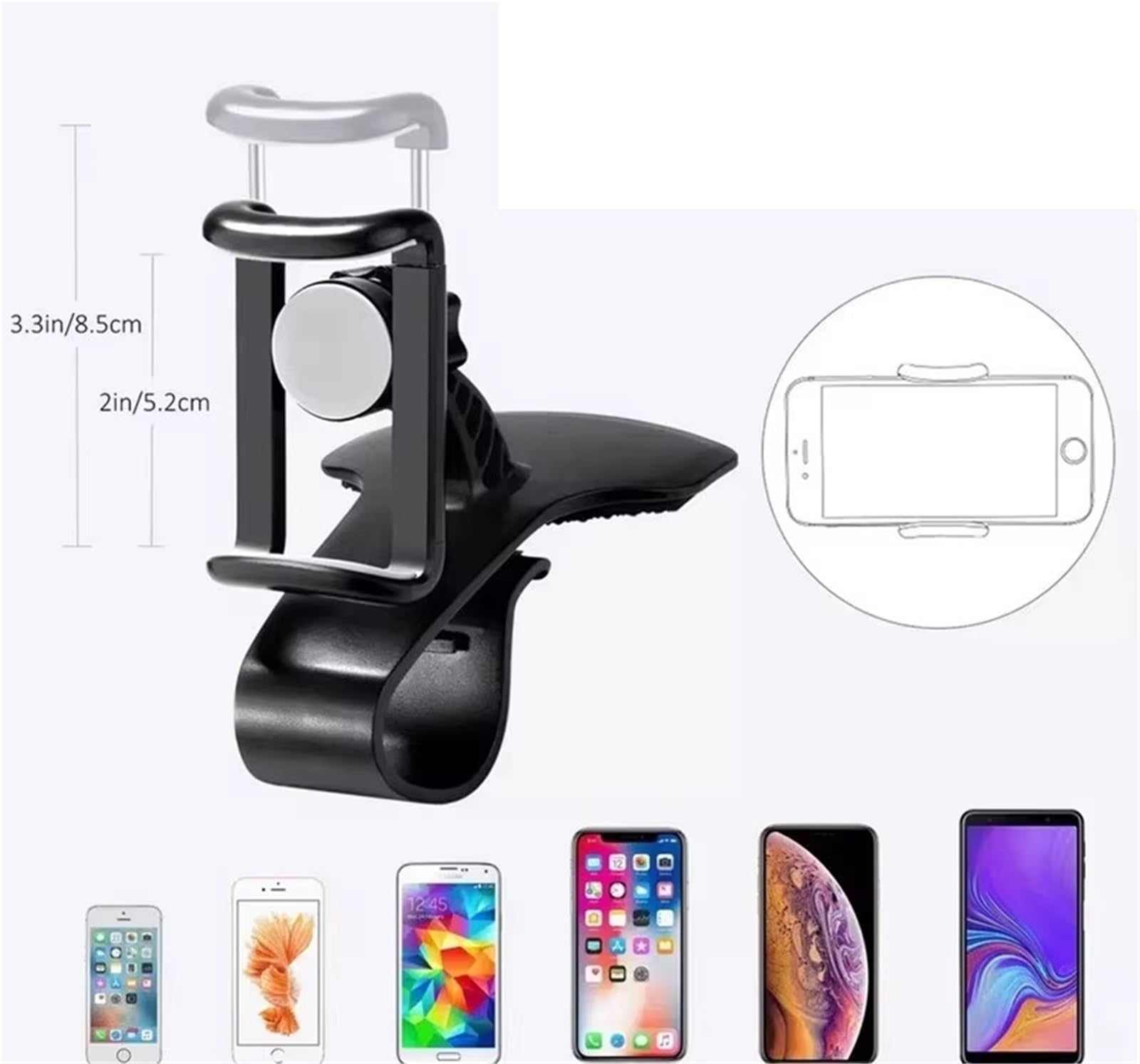 para Samsung Soporte Universal para Teléfono para Automóvil Universal Instrumentos Soporte para Clip GPS Soporte Móvil Soporte Móvil Coche