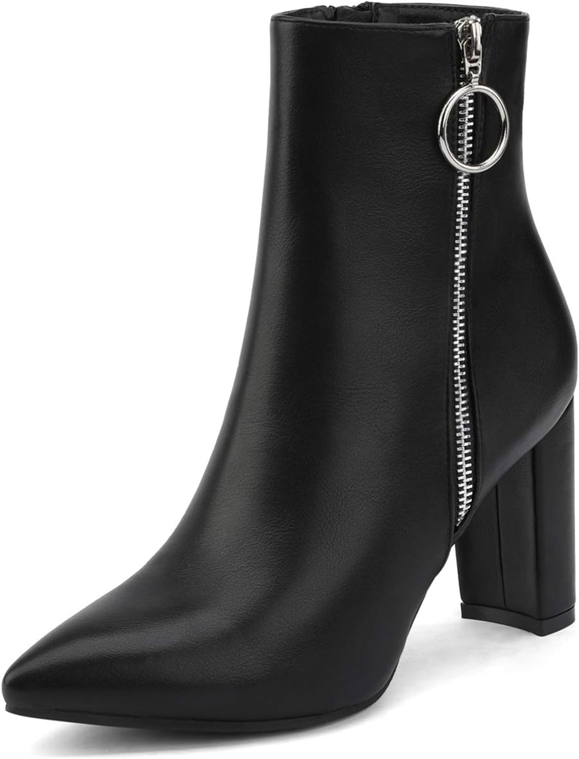 DREAM PAIRS Women's Chunky Heel Ankle Booties Pointed Toe Short Boots