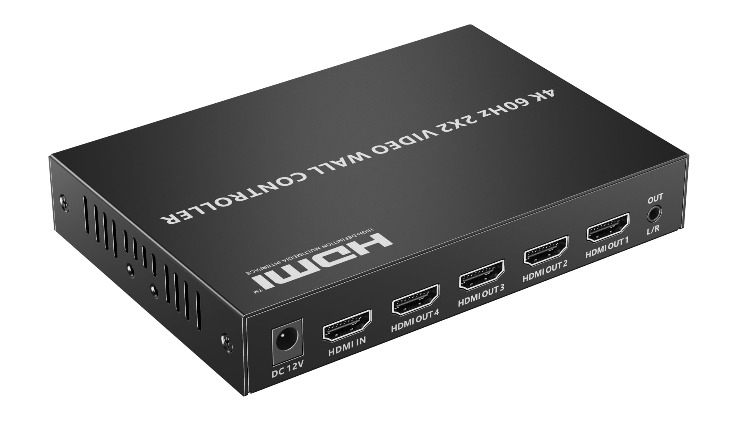 PremiumCord Controller Videowall HDMI 1-4, UHD 4K 2160p 60 Hz, Full HD 1080p, 8 Modalità di Visualizzazione, HDMI 2.0, HDCP 2.2, RS232, DIP Switch, Alloggiamento in Metallo, Nero