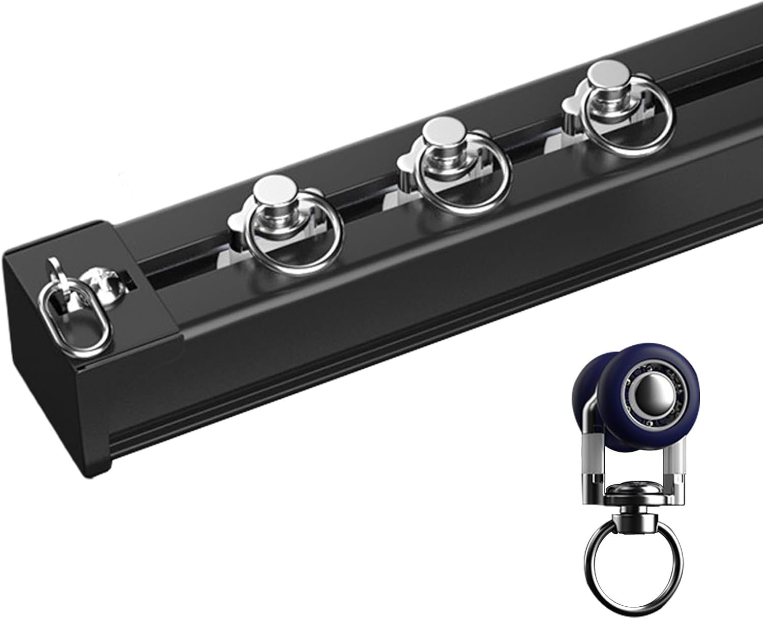 Heavy Duty Curtain Track Ceiling Mount - Quiet Sliding Room Divider Rail System, Durable Curtain Rods for Windows, Easy Installation, Versatile Home Decor Solution (Color: Black)