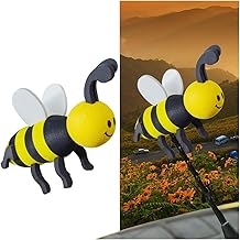 Happy Bee Car Antenna Topper, Cute Bee Automotive Antenna Ball, Easy to Find Car in The Parking Lot, Universal Car Exterior Accessories for Vehicle Truck SUV (White Wing)