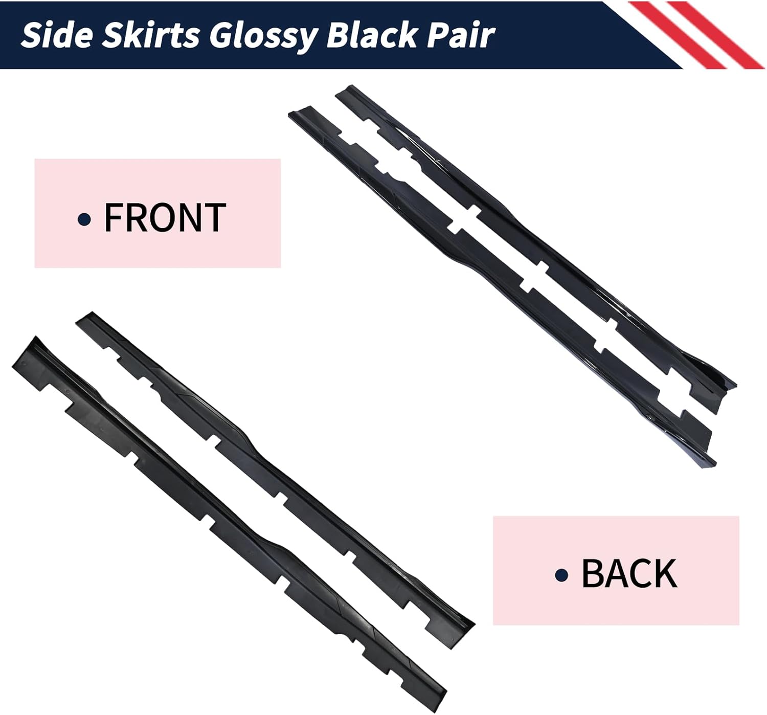 Side Skirts Glossy Black Pair Fit for Dodge Charger SRT RT GT SXT 2015-2023 Side Skirt Body Kit Extension Side Lip Rocker Panel Guard Accessory ABS | Need Drilling