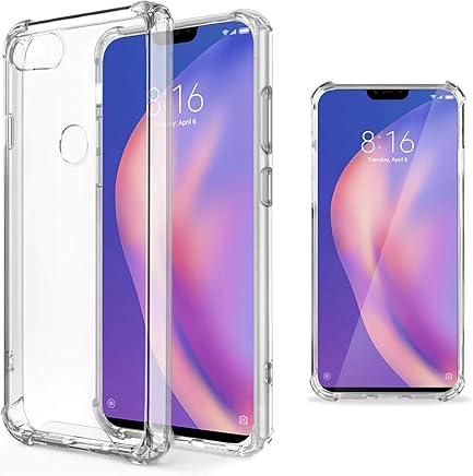 Moozy Funda Silicona Antigolpes para Xiaomi Mi 8 Lite/Mi 8 Youth/Mi 8X - Transparente Crystal Clear TPU Case Cover TPU Flexible