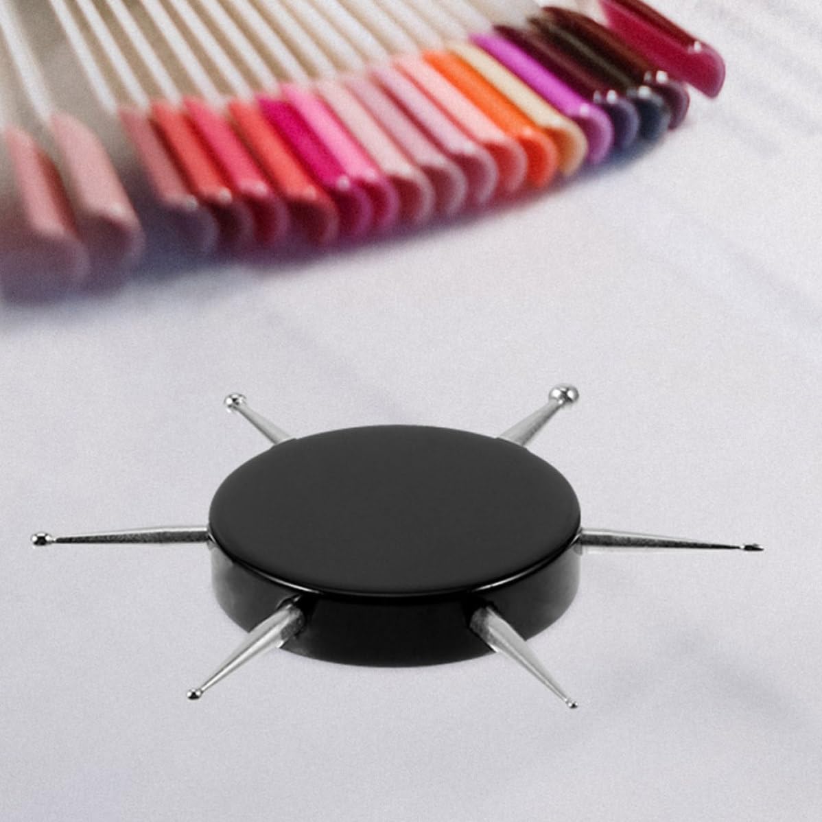 2pcs Nail Art Dotting Tools for Nails with 6 Sizes Acrylic and Stainless Steel Tips Black Manicure Pen for Craft Projects
