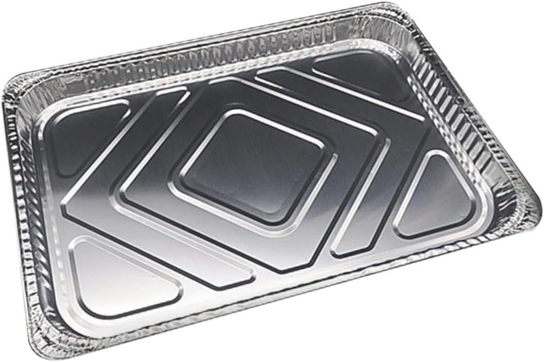 PRETYZOOM Grill Accessories Set 10pcs Aluminum Foil Trays Grease Pan Liners Easy to Clean BBQ Pans