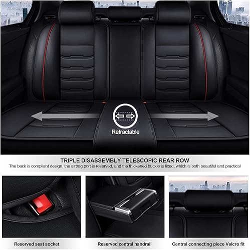 Miniatura 9 de Fundas de asiento de coche de 5 asientos de lujo para vehículos deportivos Santa Fe Santa Fe Protector de asiento delantero y trasero, cojín de