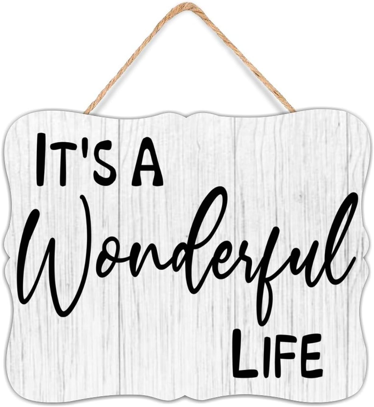 Modern Wooden Plaque It's A Wonderful Life Motivational