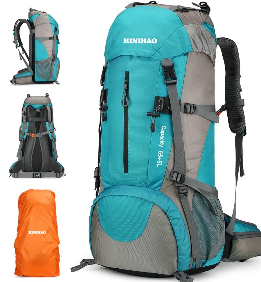 HINIHAO 70L Camping Hiking Backpack with Rain Cover Backpacking Backpack for Treeking Outdoor Travel Pack