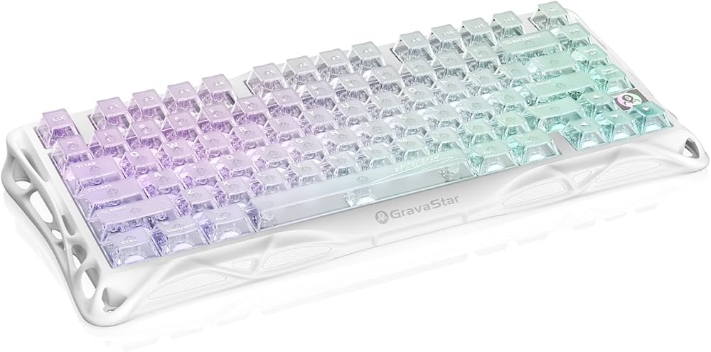 GravaStar Mercury K1 Lite 75% Gaming Keyboard, 2.4GHz/BT/Wired Tri