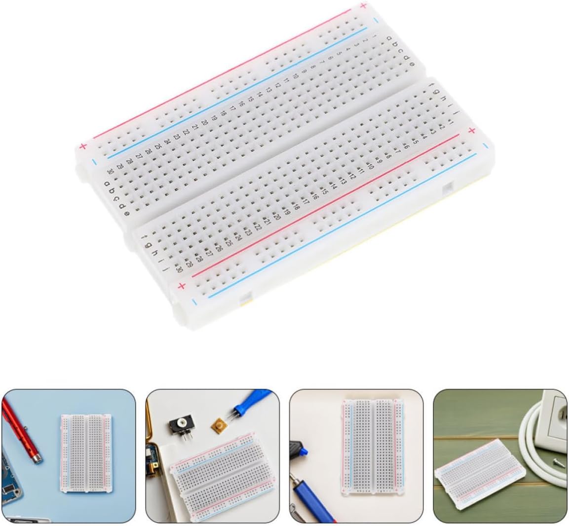 12pcs Solderless Breadboard Kit, 400-point ABS Prototyping Board