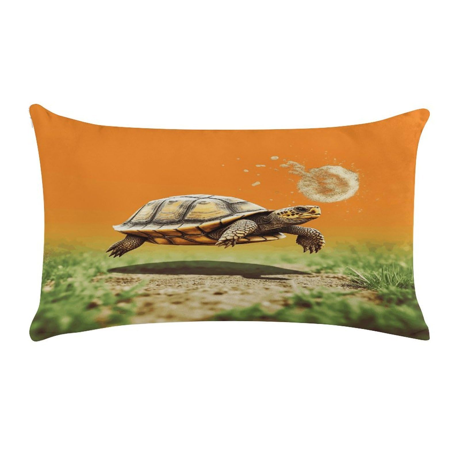 Tortoise Turtle Jumping Pillow Cover Super Soft Pillowcase Luxury Cozy Fuzzy Velvet Pillow Shams Breathable Standard Pillow Cases with Zipper Wrinkle-Free Pillow Cover 12 "×20 "