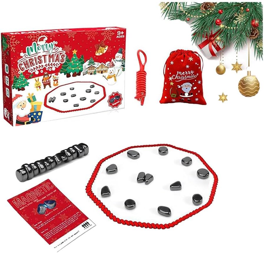 Magnetic Chess Game,Magnetic Chess with String – Portable Intellectual Battle & Strategy Board Game for Family Game Night | Fun Educational Gift(Red)