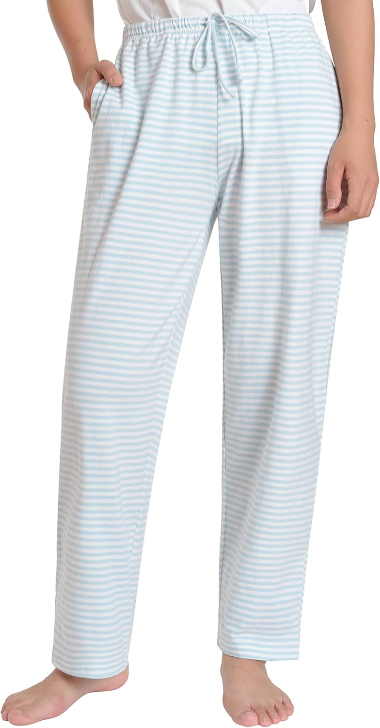 Latuza Women's Petite Pajama Pants Petite Size Cotton Striped Pj Bottoms
