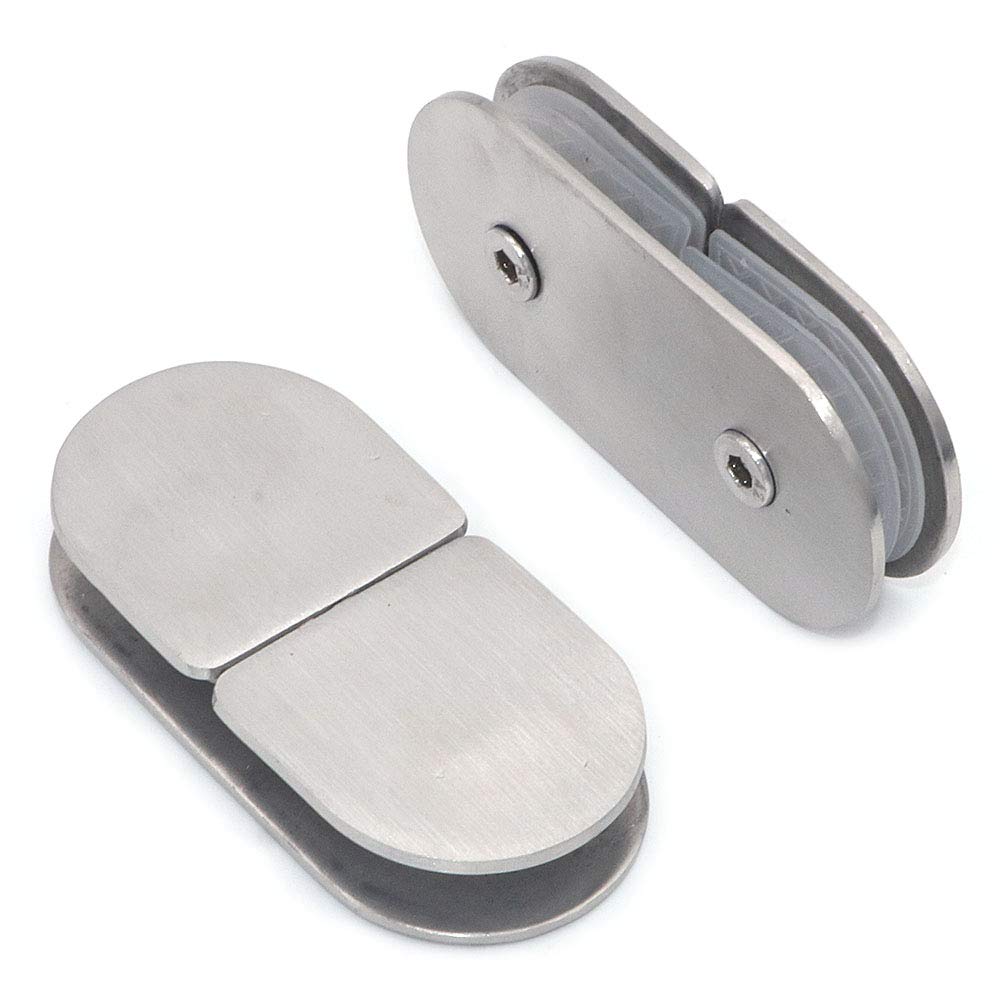 Morsetti Per Vetro In Acciaio Inox - Set Di 4, Per Vetro 10-12mm, Base Curva Per Tubi