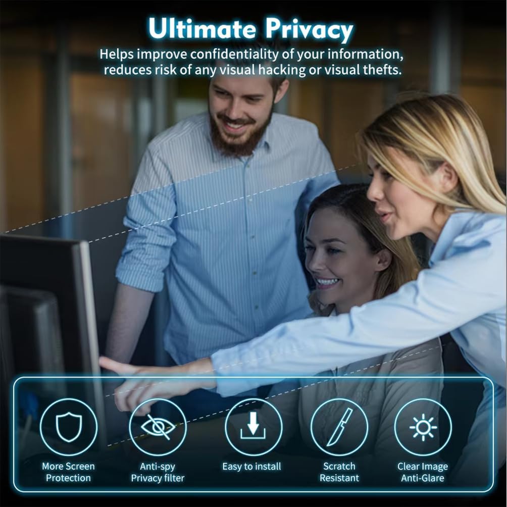 32" Magnetic Privacy Screen Blue Light Filter with Privacy, Stealth Shield Anti-Glare Technology, Magnetic Border for Modern Monitors, 16:9 Aspect,32inch(730mm/440mm)