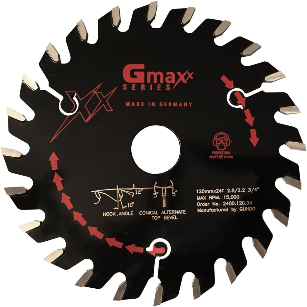 2400.120.34 120mm 24 Teeth 3/4 Bore Carbide Tipped Conical Scoring Circular Saw Blade