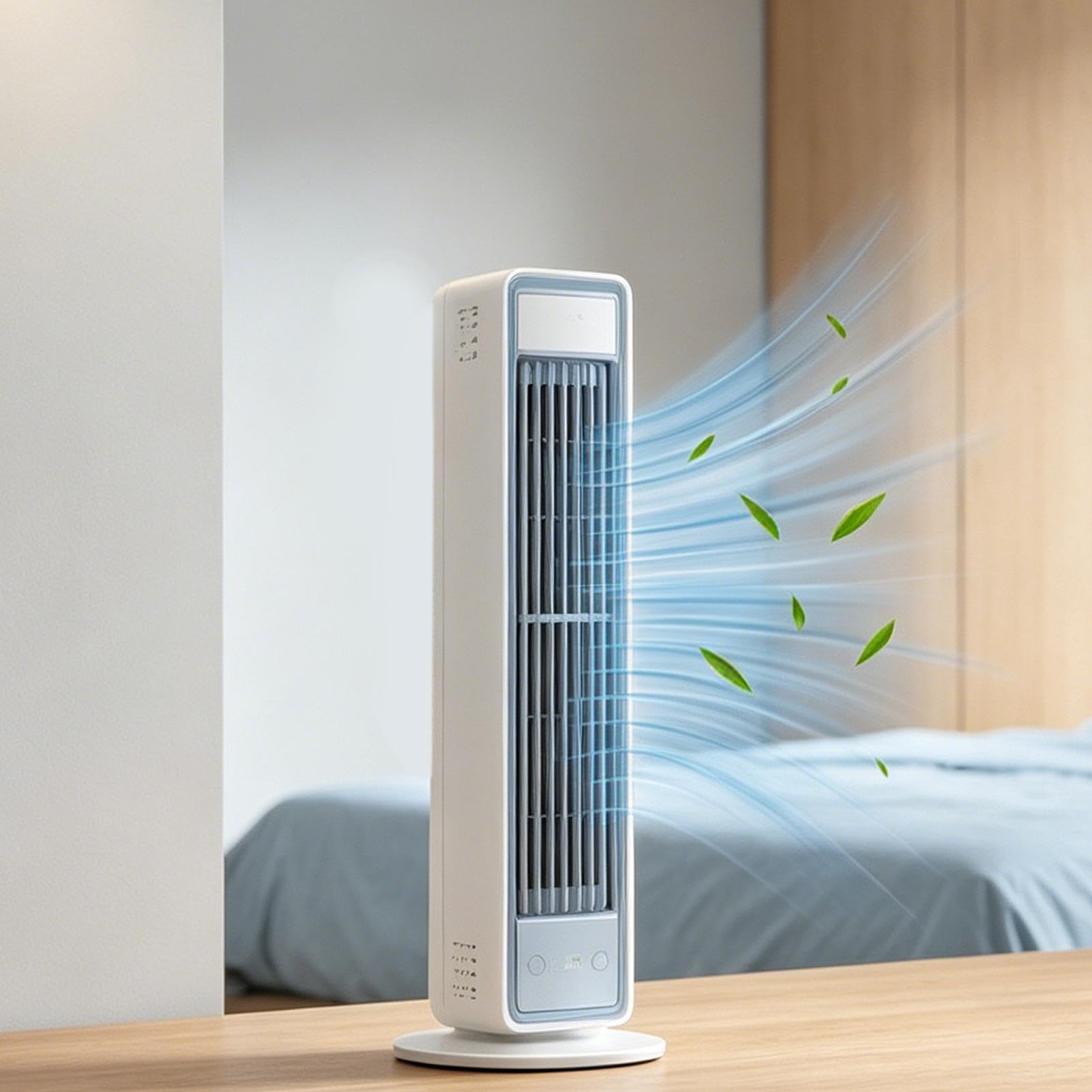 Generico Ventilatore a Torre Senza Pale per la Camera da Controllo touch | Ventilatore A Pianta Portatile Per Camera Da Per Dormitorio Ufficio Appartamento Soggiorno Ristorante