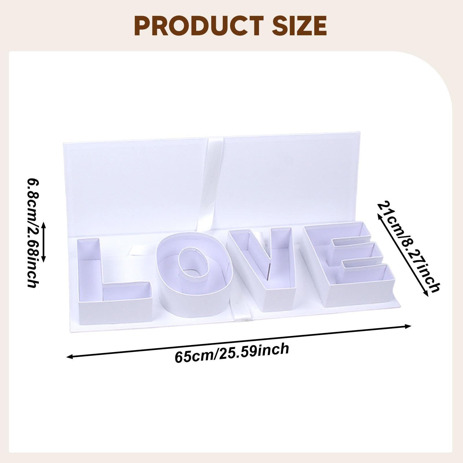 Generic Leere Verpackungsbox Love Motiv Karton Geschenkbox Kreativ Befüllbar Vielseitige Dekobox Aus Stabilem Karton für Muttertag Valent, Weiß