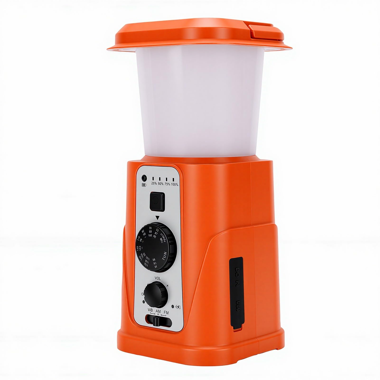 Jectse Lanterna da Campeggio Solare, Power Bank da 10000 MAh a Manovella USB Ricaricabile, con Radio Meteorologica e 3 modalità di Illuminazione, per Campeggio Escursionistico di