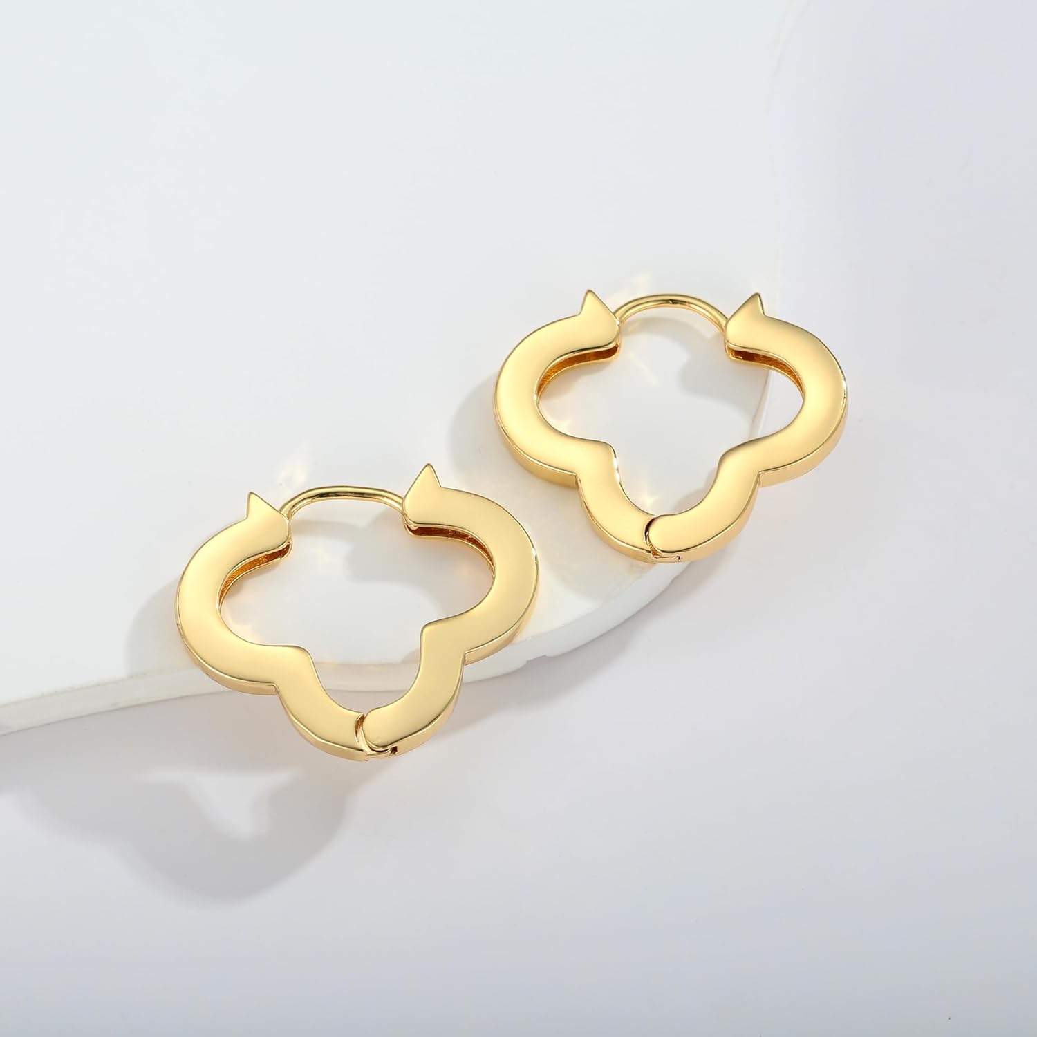 14k Gold Plated And Silver Plated Geometric Hoop Earrings for Women, Minimalist Hoop Huggie Earrings for Women Gift - Image 5