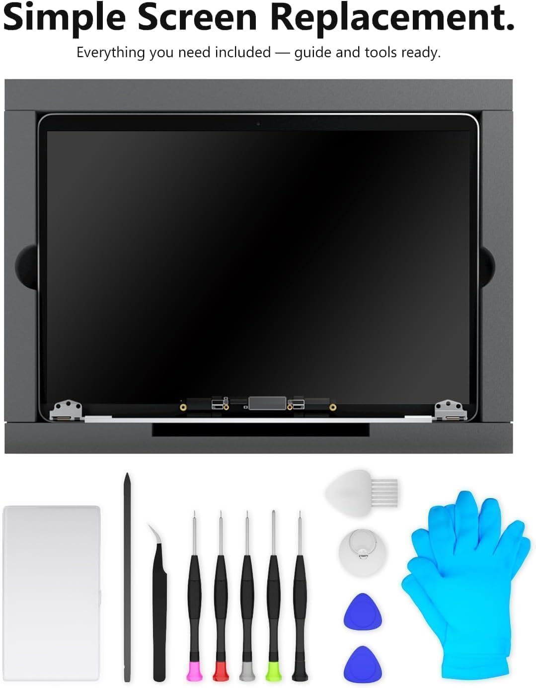 Schermo di ricambio A1706/A1708 da 13,3" per MacBook Pro 2016/2017 Retina modello: A1706, A1708 (fine 2016, metà 2017) EMC 3071, EMC 3163, EMC 3164, EMC 2978 LCD LED completo Screen assembly (argento)