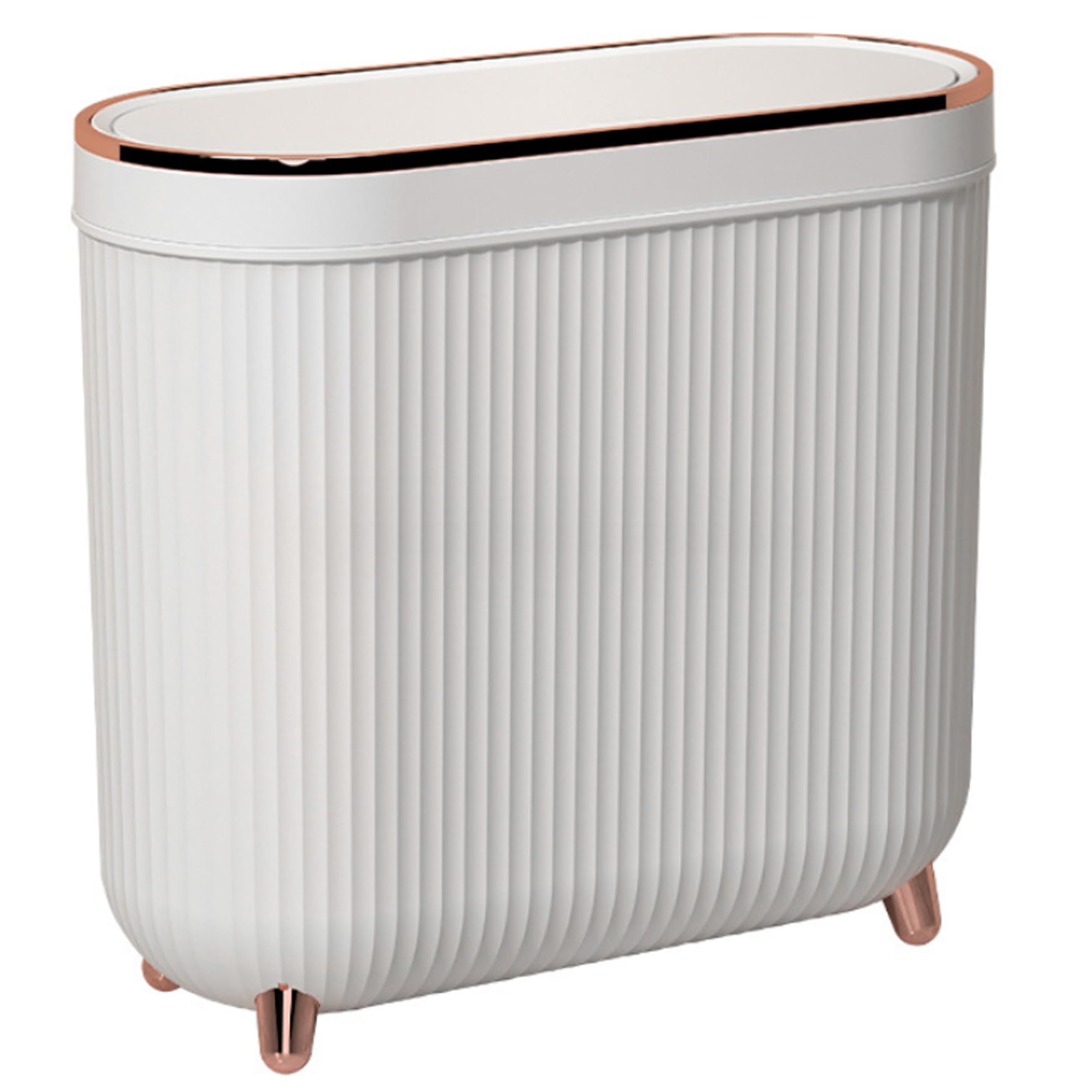 Cubo de basura para baño y oficina compacto contenedor blanco de plástico limpio
