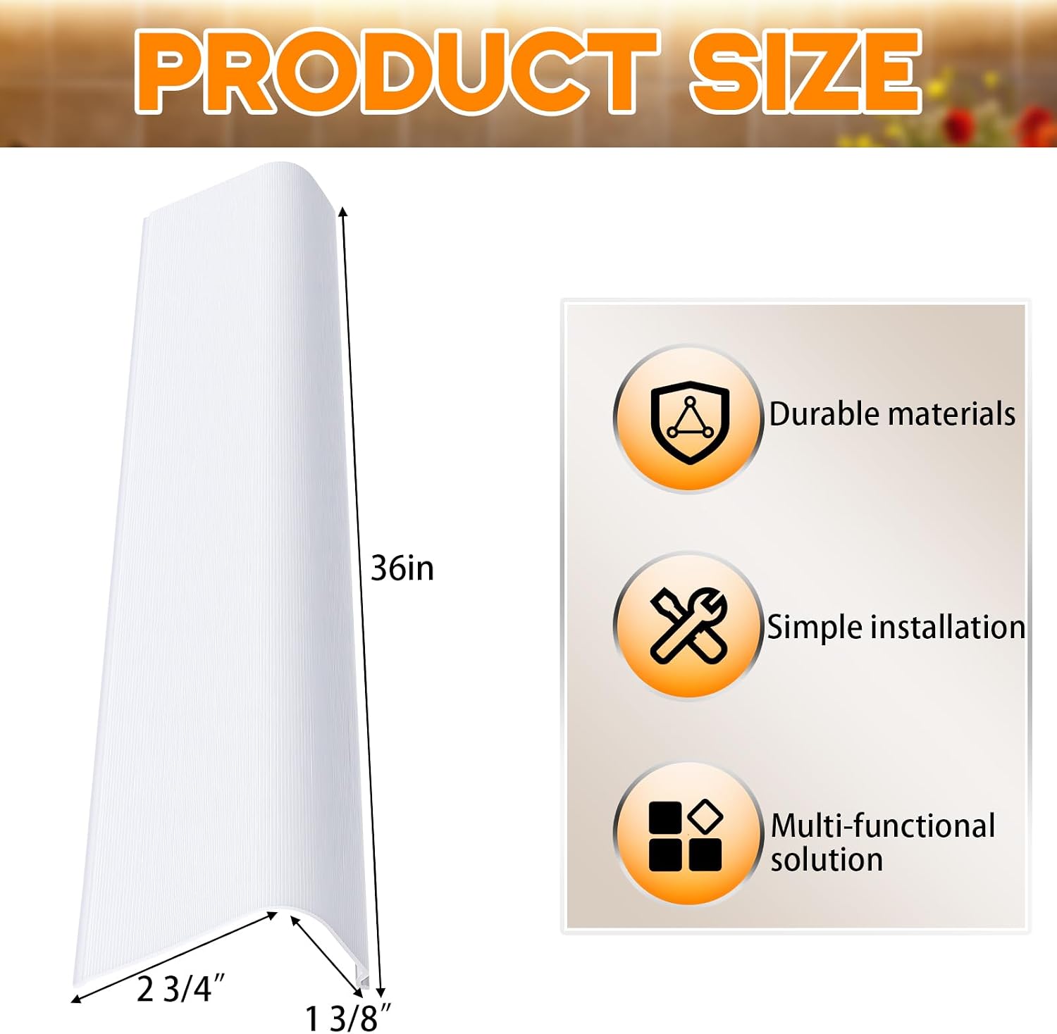 Retisee 2 Pcs 36" Under Cabinet Light Cover Replacement White Ribbed Acrylic Lens Diffuser Low Profile for Under Counter Fluorescent Light Fixture Kitchen Bathroom Vanity, 2-3/4"W x 1-3/8"H(Curved)