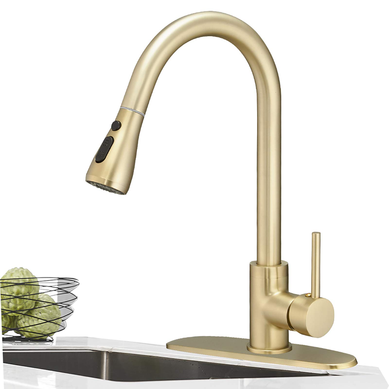 Buy Hoimpro Commercial Single Handle Kitchen Sink Faucet With Pull Out