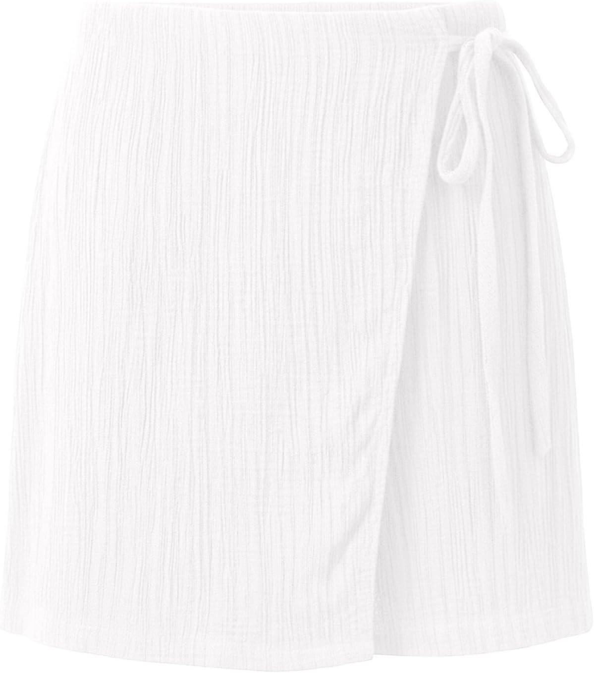 Women's Wrap Shorts High Waisted Tie Side Going Out Casual Summer Shorts Beach Vacation Solid Color Fashion Outfits