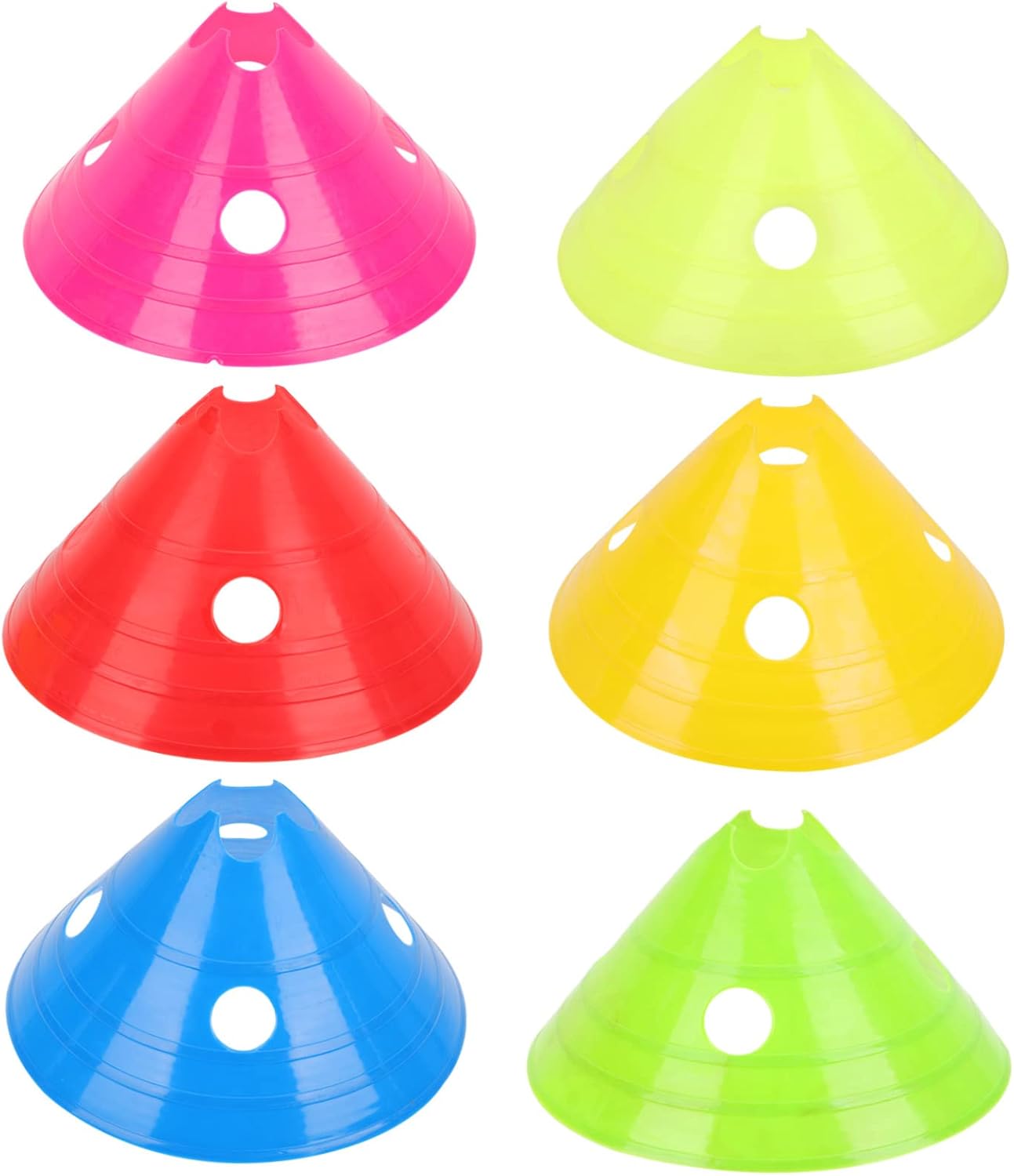 Kisangel 6Pcs Outdoor Football Hurdles Plastic Agility Training Disks for Enhanced Speed and Flexibility Drills Durable Design for Youth Soccer and Sports Training Random Color