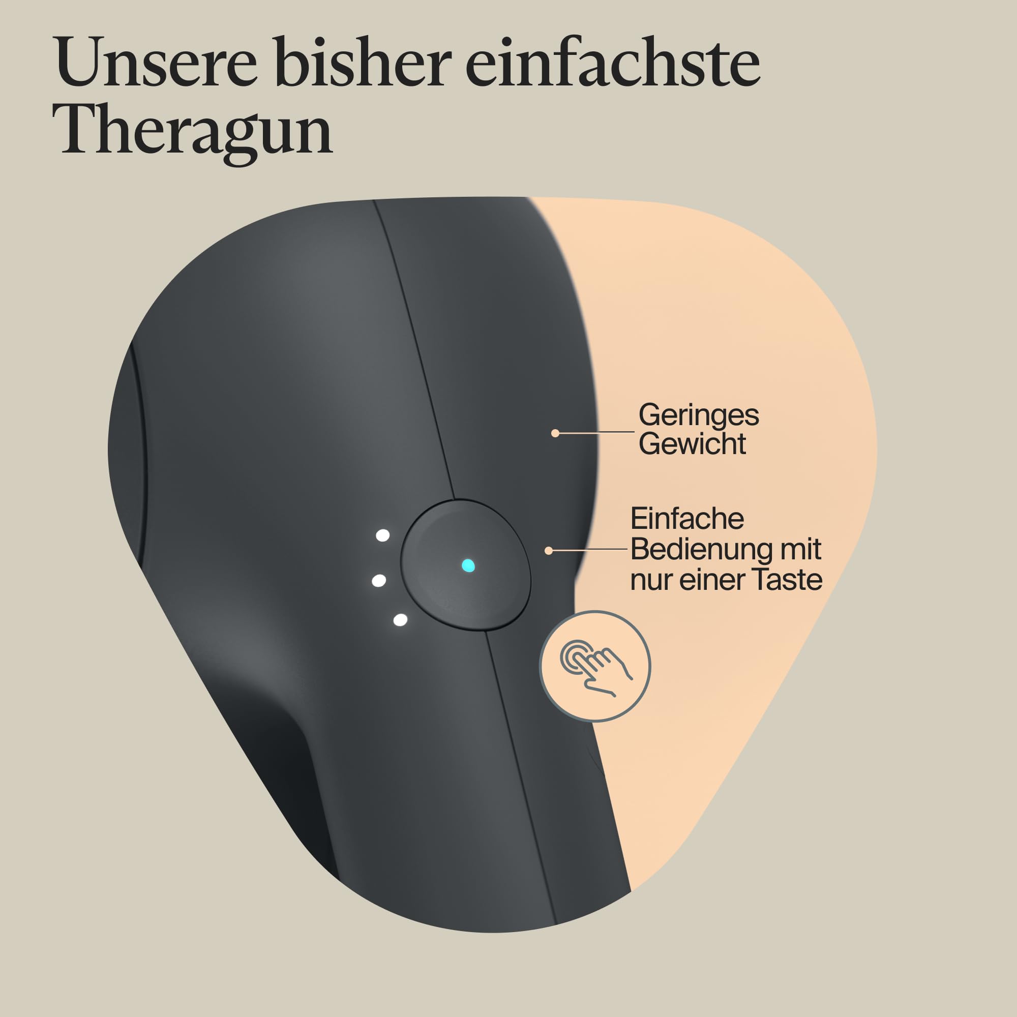 TheraGun Relief Handmassagegerät - Einfach, bequem, leicht, für tägliche Schmerzlinderung in Nacken, Rücken, Bein, Schulter und Körper (Anthrazit)