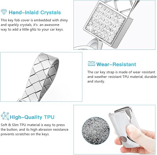 Miniatura 6 de 1797 Funda para llavero Mazda CX5 3 6 CX9 CX30 MX5 Miata Accesorios de coche Bling Llavero TPU Plata, plateado