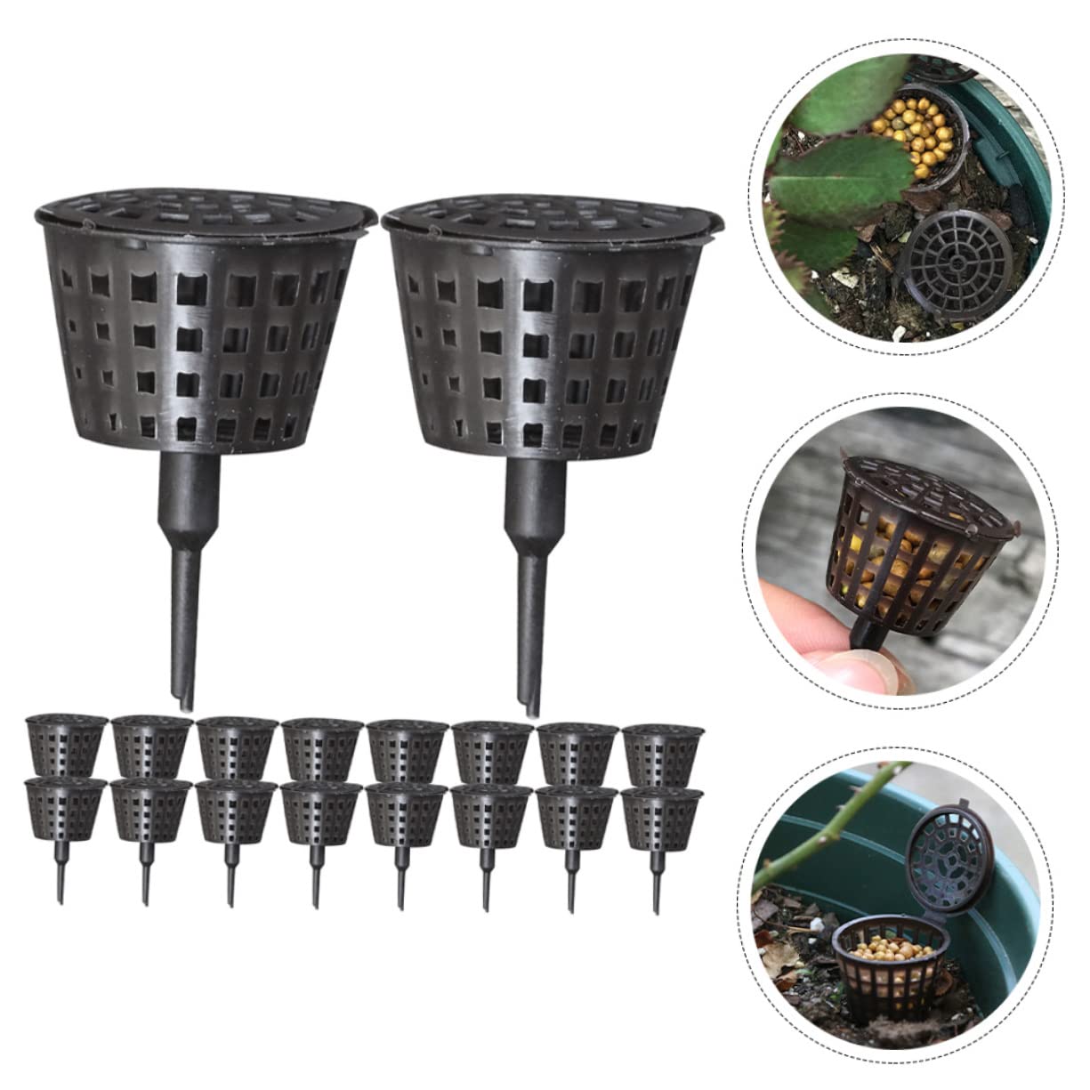 Toddmomy 150kawałki Sztuk Plastikowych Pojemników Nawóz Do Bonsai z Pokrywą Praktyczne Skrzynki Nawóz Do Roślin Doniczkowych Ochrona Przed Wiatrem i Ptakiem Wysoka Jakość Wykonania