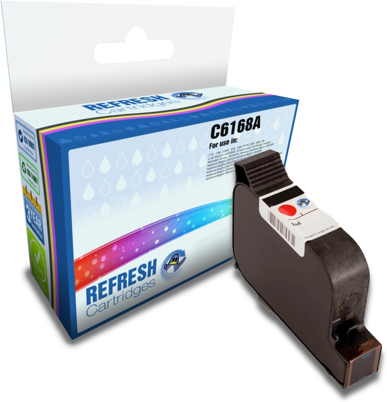 Refresh Cartridges Remanufactured Ink Cartridge Replacement for Bryce C6168A (Red)