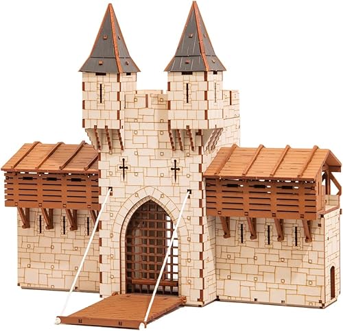 I Built It - Barbican S - Castle Gatehouse - Rompecabezas de madera 3D - Kit de construcción de modelos a escala de 1.102 in para adultos y niños,