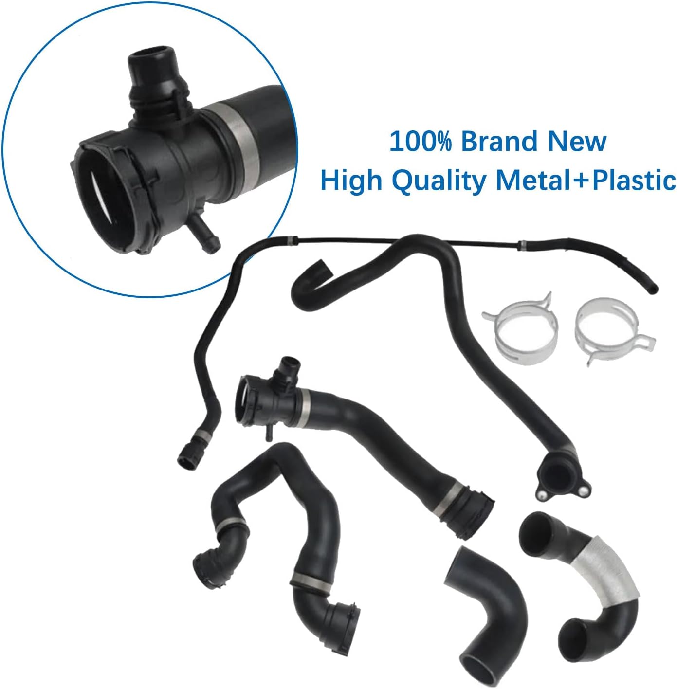 6Pcs Radiator Coolant Water Hose Pipe Kit Compatible with 135i 335i xDrive 335xi 2007 2008 2009 2010 Replace 11537585023 17128570061 17127604542