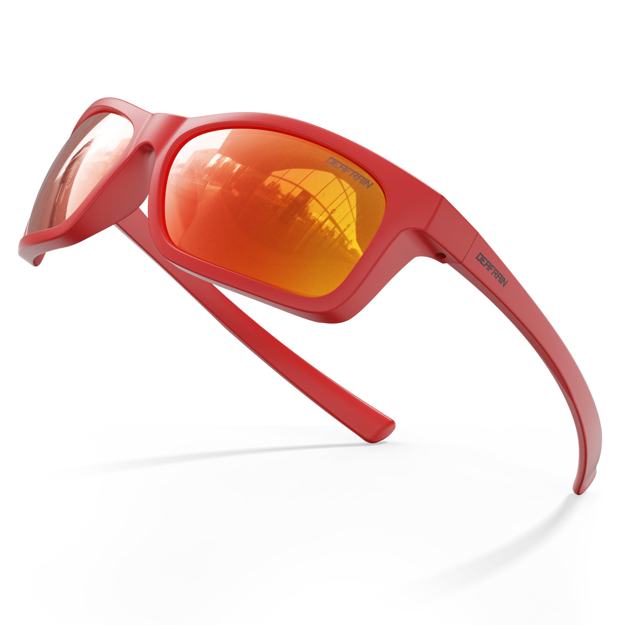 DEAFRAIN Polarisierte Sport-Sonnenbrille für Jungen und Mädchen, flexibler Rahmen, Baseball-Brille, Laufen, Angeln, für Kinder von 7 bis 14 Jahren