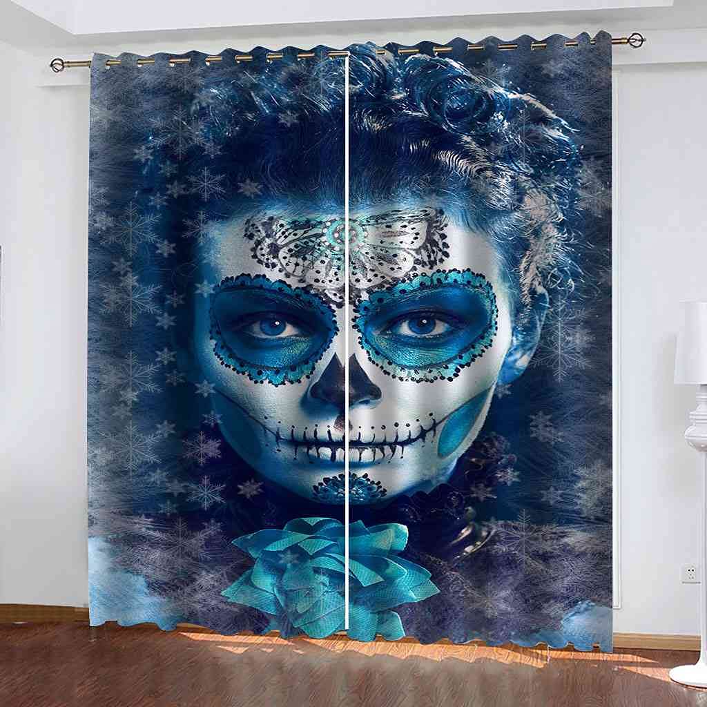 Rideaux isolant thermique et phonique bleu 3D pour chambre fille