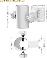 Vista 2 de Soporte de acero inoxidable para sombrilla de patio, resistente (se adapta a sombrillas de hasta 2 pulgadas), base de sombrilla de patio, se puede
