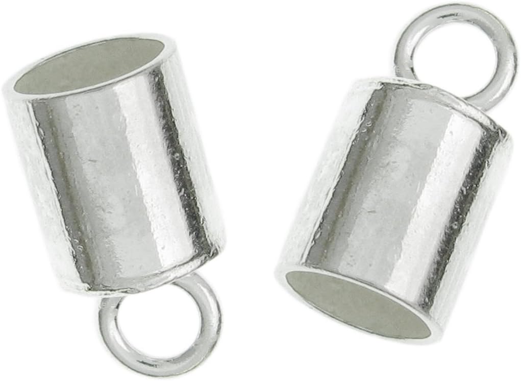 925 Sterling Silver Bead 2mm 3mm 4mm 5mm 6mm 7mm 8mm Leather Cord End Cap/Findings/Bright