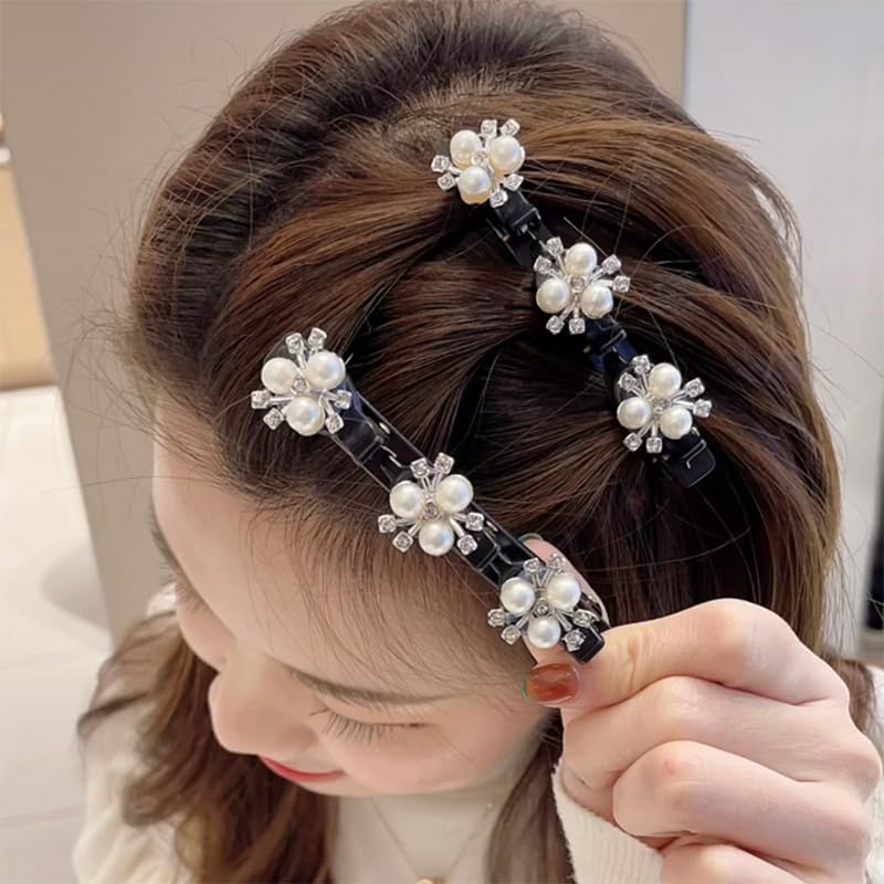 Floral Hair Pearl clip, Set of 2-image-0