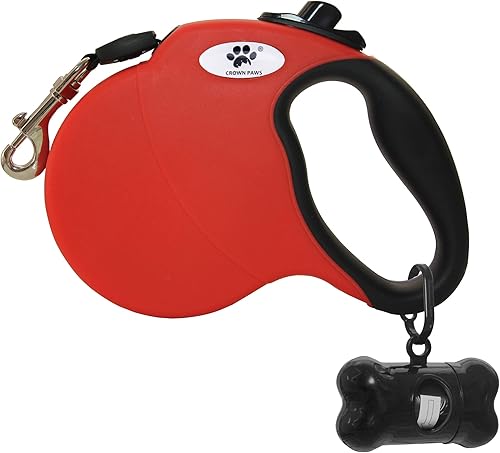 Miniatura 17 de Correa retráctil de 13 pies para perros grandes de hasta 26 libras, cinta de nailon sin enredos, rojo S Negro -,Azul,Naranja,Rosa,Rojo