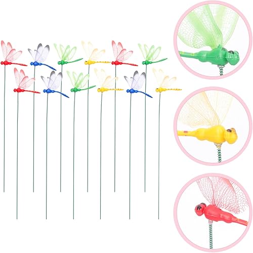 Miniatura 4 de Macetas para exteriores, decoración de boda, decoración de boda, macetas al aire libre, 12 piezas de libélula 3D, decoración de jardín, estacas de