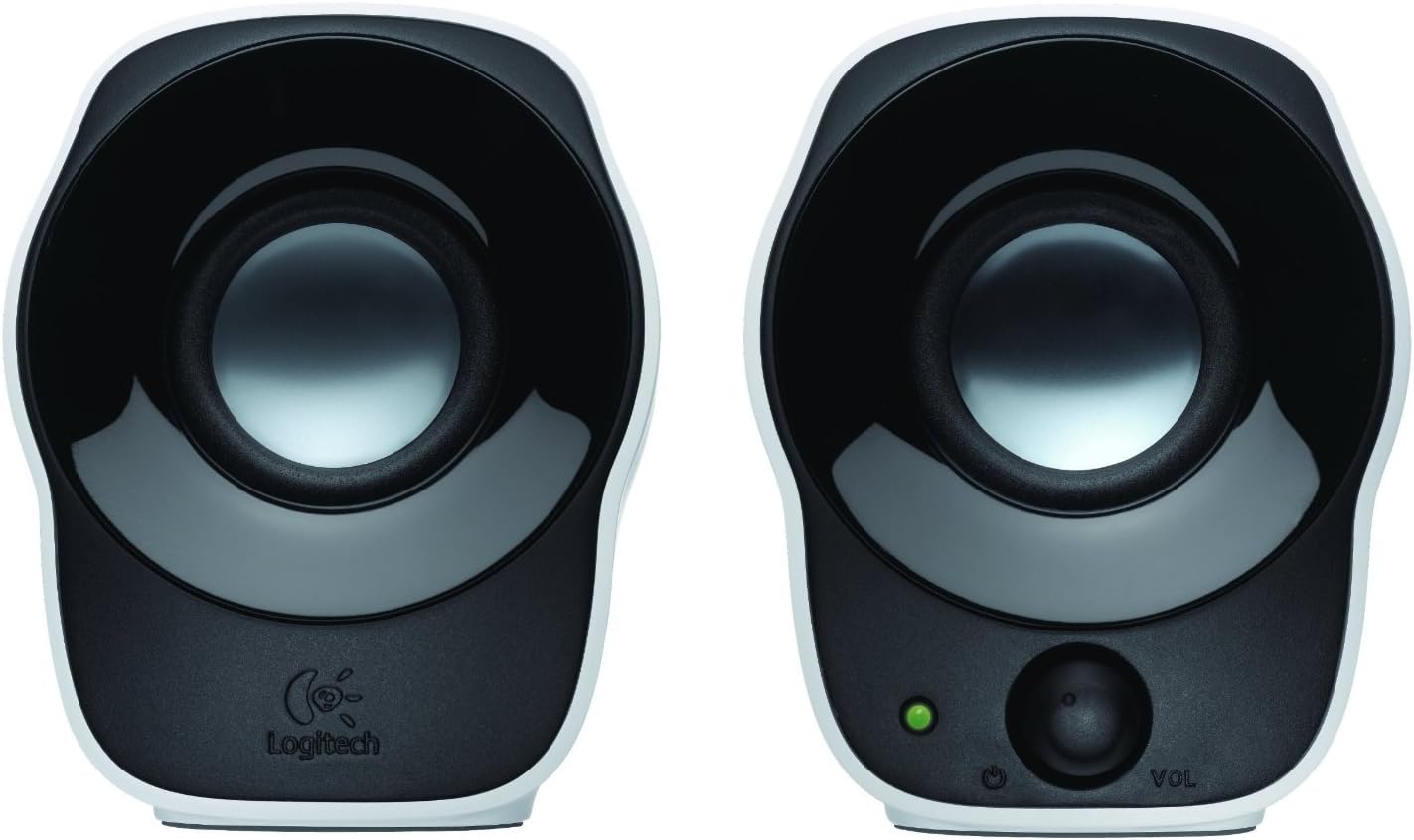 Logitech Z120 Compact PC Stereo Speakers, 3.5mm Audio Input, USB Powered, Integrated Controls, Cable Management Solution, Computer/Smartphone/Tablet/Music Player - White