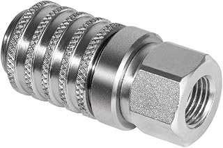 PD242 Series PD Steel Hydraulic Test Port and Diagnostic Equipment Quick Connect Coupler with Female Pipe Thread, 1/8" Body Size, 1/4" - 18 NPTF Thread Size, 2.12" Length